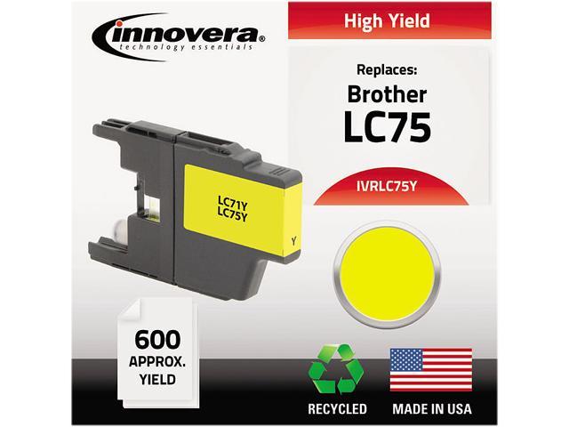 Innovera IVRLC75Y Yellow Ink Cartridge, Replacement for Brother LC71Y LC75Y