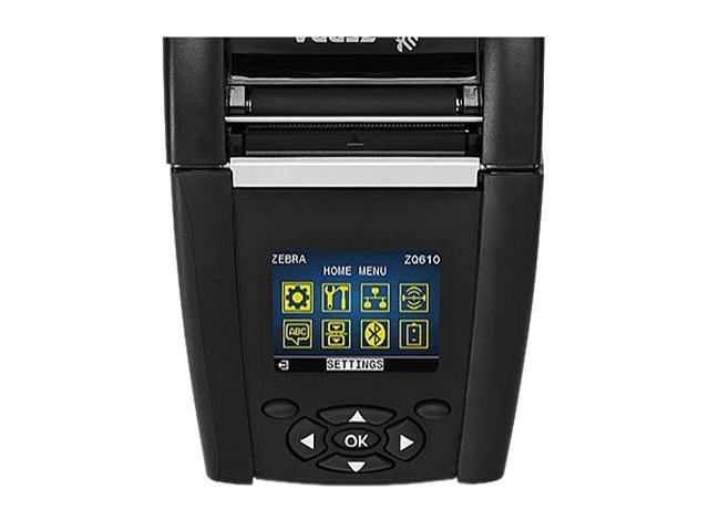 Zebra ZQ610 2" Mobile Direct Thermal Label Printer, 203 dpi, Color LCD,  Bluetooth Linered Platen, English Fonts, 0.75" Core, CPCL, EPL, ZPL,  XML ZQ61-AUFA000-00