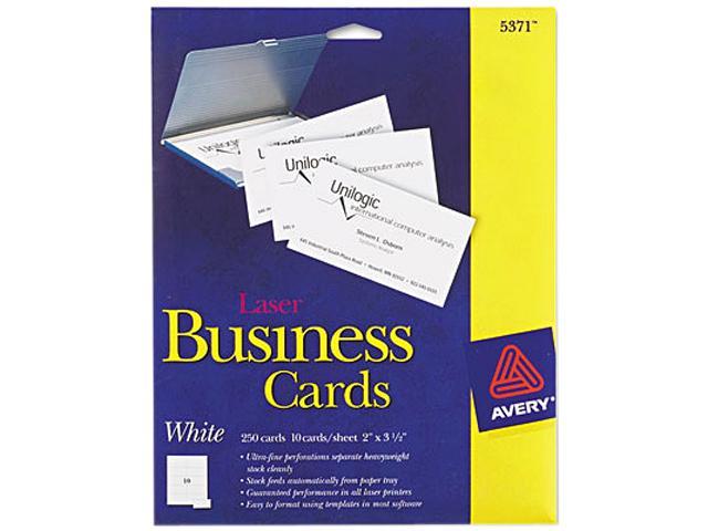 Photo 1 of Avery Laser Business Cards, 2 x 3 1/2, White, 10 Cards/Sheet, 250/Pack
