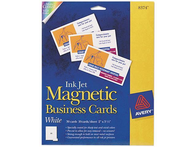 Photo 1 of Avery AVE Magnetic Business Cards, 2 x 3 1/2, White, 10/Sheet, 30/Pack