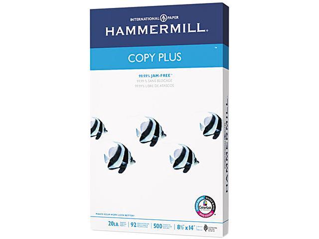 Hammermill 10501-5 Copy Plus Copy Paper, 92 Brightness, 20lb, 8-1/2 x 14, White, 500 Sheets/Ream