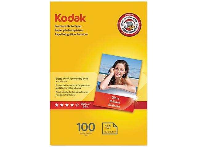 Kodak 1034388 Premium Photo Paper 64lb Glossy 4 X 6 100 Sheets Pack