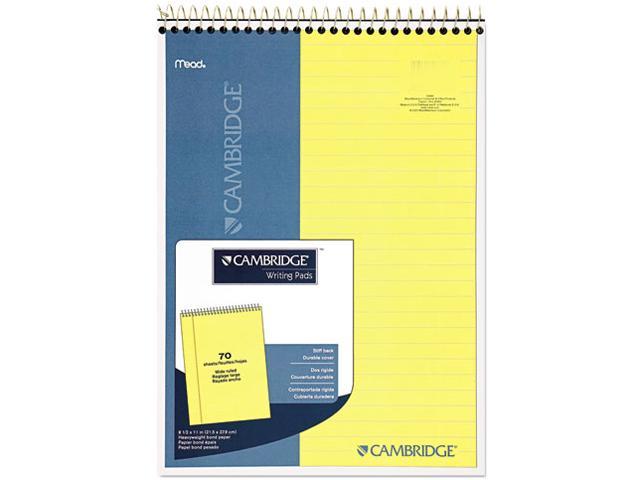 Mead 59880 Cambridge Premium Wirebound Legal Pad, Legal Rule, Letter, Canary, 70 Sheets/Pad