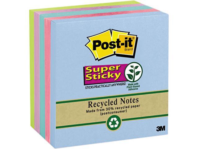 3 Tropic Breeze Colors 3 90-Sheet Pads/Pack Lined Super Sticky Notes 4 x 6 