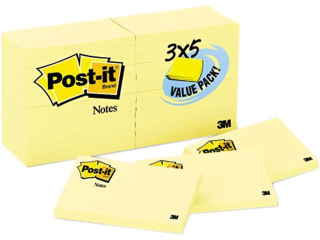 3X5” 3M Post-it Notes 655 x 1 pack of  100 Sheet Yellow Canary