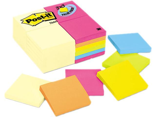 Post-it Notes 654-CYP-24VA 3 x 3, Canary Yellow, Aquatic, Ultra, 24 100 ...