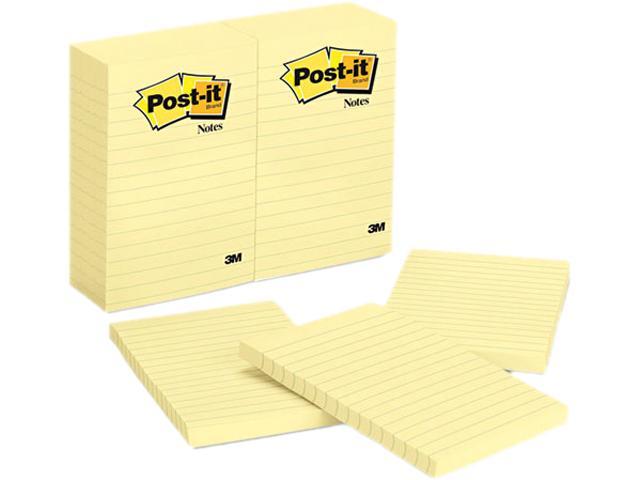 Post-it Notes 660-YW Original Notes, 4 x 6, Lined, Canary Yellow, 12 100-Sheet Pads/Pack