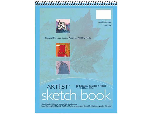 Pacon 103207 Artist's Sketch Book, Unruled, 80lb, 9 x 12, White, 30 ...