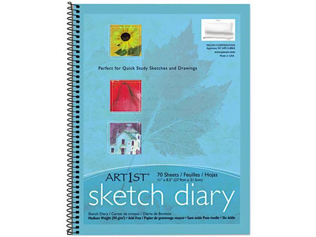 Pacon 4794 Art 1st Sketch Diary, 11 x 8 1/2, 60 lb, 70 Sheets, White ...