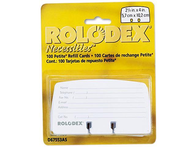 RoloDex 100 White 2 1/4 x 4 inch replacement cards 