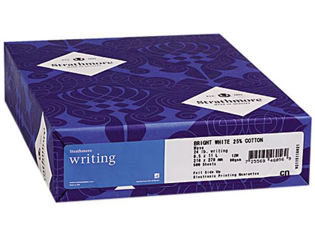 Strathmore 300-069 25% Cotton Business Stationery, 24 lbs., 8-1/2 x 11, Ultimate White, 500/Ream