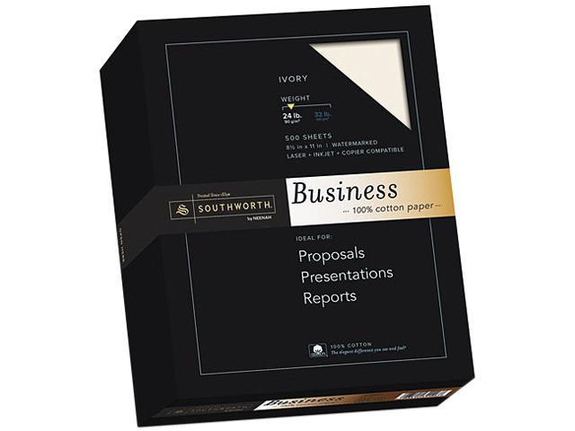 Southworth 3112616 - 100% Cotton Business Paper, Ivory, 24 lbs., Wove, 8-1/2 x 11, 500/Box