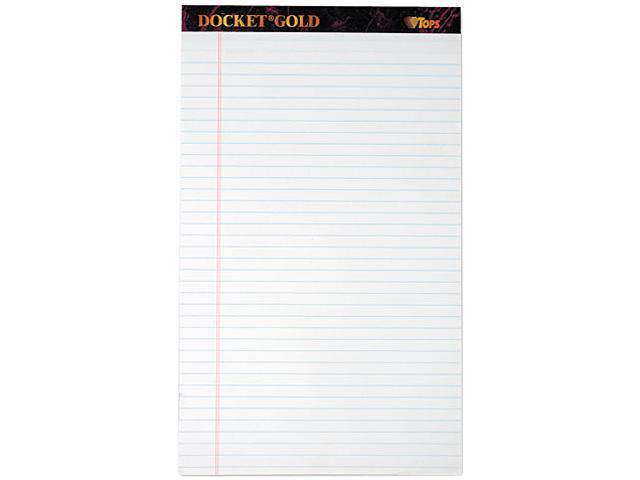 Tops 63990 Docket Gold Ruled Perforated Pad, Legal Rule/Size WE, 12 50-Sheet Pads/Pack