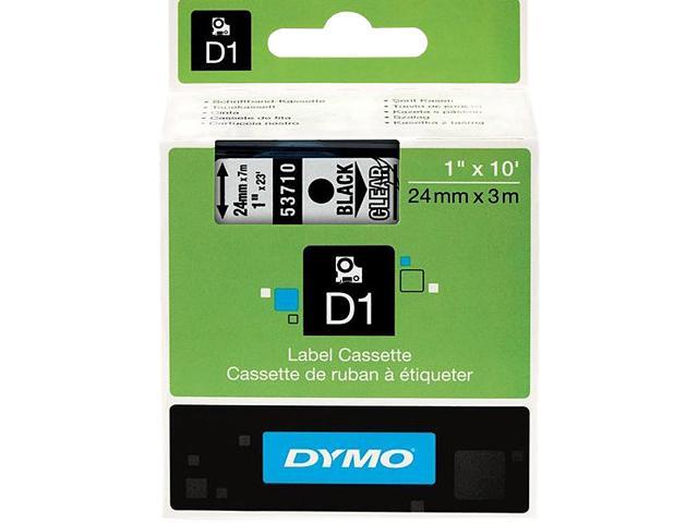 Dymo S0720920 D1 53710 Tape 24mm x 7m Black on Transparent