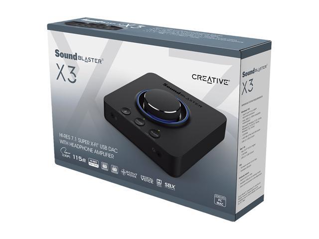 Creative Sound Blaster X3 7.1 Channels 32-bit 192KHz USB Type-C Interface  Hi-Res External USB DAC and Amp Sound Card with Super X-Fi for PC and Mac