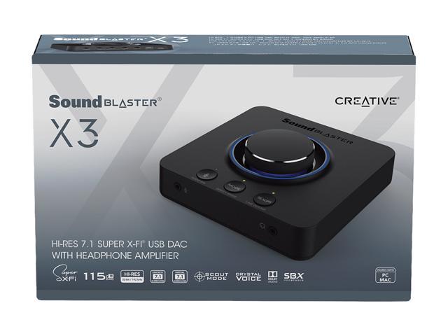 Creative Sound Blaster X3 Hi Res External Usb Dac And Amp Sound Card With Super X Fi For Pc And Mac Newegg Com