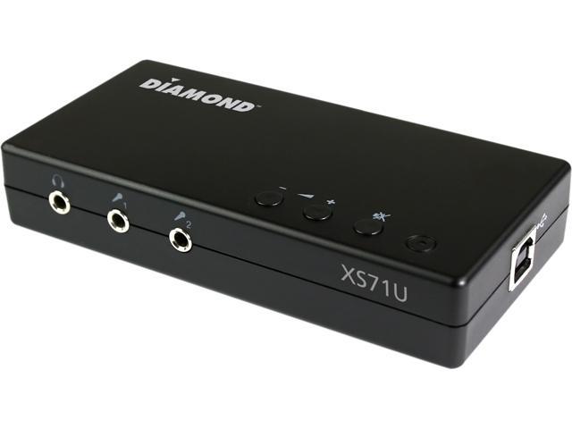 DIAMOND XS71UV2 7.1 Channels 16-bit 48KHz USB Interface Xtreme Sound External USB Sound Card