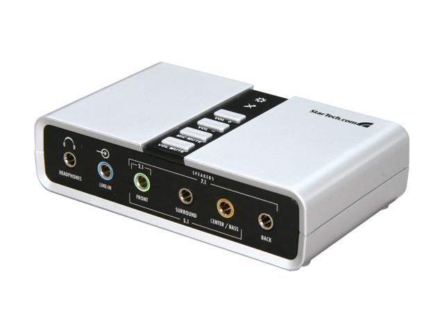 StarTech.com ICUSBAUDIO7D 7.1 Channels 16-bit 48KHz USB Interface Audio Adapter External Sound Card