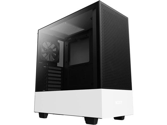 NZXT H510 Flow Matte White - Compact ATX PC Gaming Case - Tempered