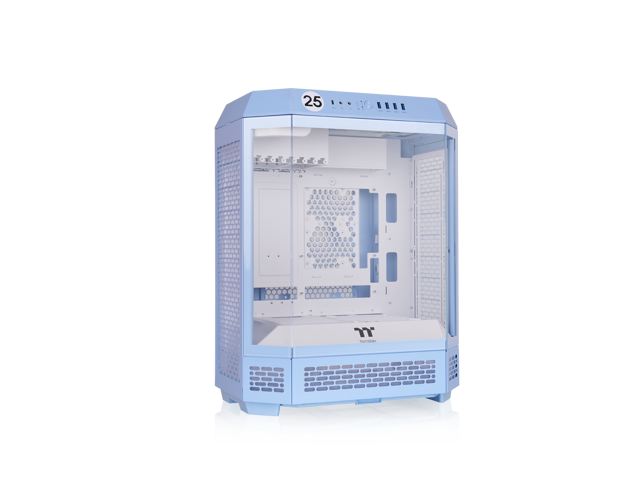 Thermaltake Tower 600 Hydrangea Blue Mid-Tower ATX Case; 3 Tempered Glass Panels; Hidden-Connector Motherboard Support; Rotational PCI-e Slots; CA-1Z1-00MFWN-00