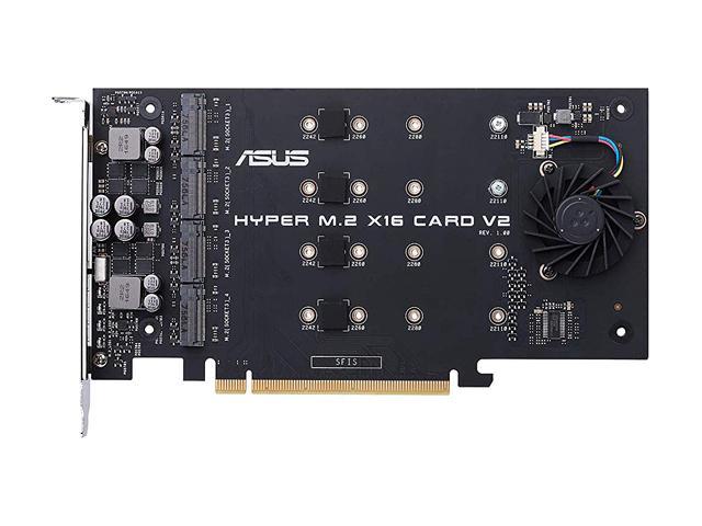 Asus Hyper M 2 X16 Pcie 3 0 X4 Expansion Card V2 Supports 4 X Nvme M 2 2242 2260 2280 Up To 128 Gbps For Intel Vroc And Amd Ryzen Threadripper Nvme Raid Newegg Com