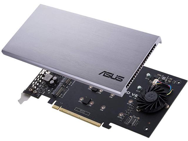 Asus Hyper M 2 X16 Pcie 3 0 X4 Expansion Card V2 Supports 4 X Nvme M 2 2242 2260 2280 Up To 128 Gbps For Intel Vroc And Amd Ryzen Threadripper Nvme Raid Newegg Com