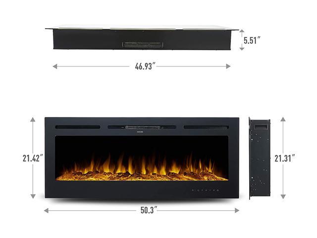 Co Z 50 Inch Recessed Or Wall Mounted, Embedded Fireplace Electric Insert Heater