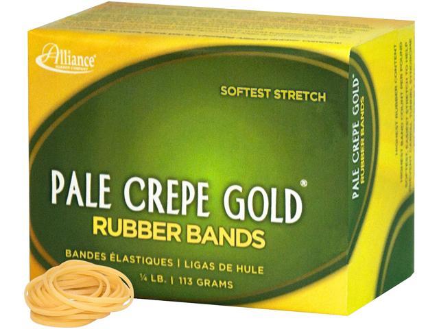 Photo 1 of Alliance 1/4lb Box Pale Crepe Gold Rubber Bands