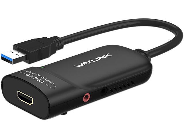 Wavlink USB 3.0 to HDMI Universal Video Graphics Adapter with Audio Port Displaylink Chip Supports up to 6 Monitor displays, 2048x1152 External Video Card Adapter Support Windows, Mac OS & Chrome OS