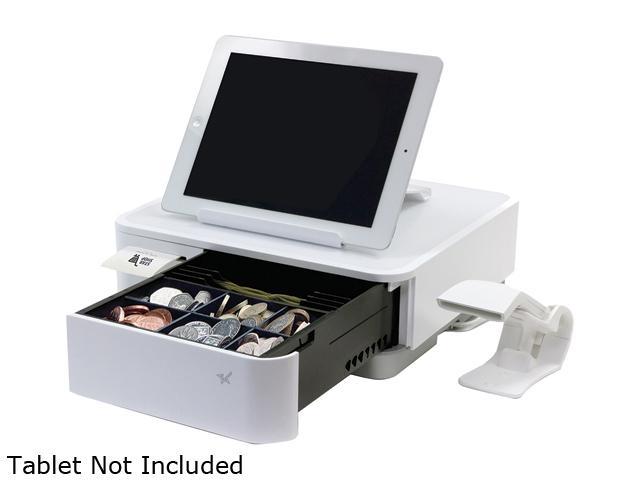 Star Micronics 39650111 mPOP Multifunction POS System with Scanner, Integrated Printer & Cash Drawer, Universal Tablet Stand, White - POP10-B1 WHT US