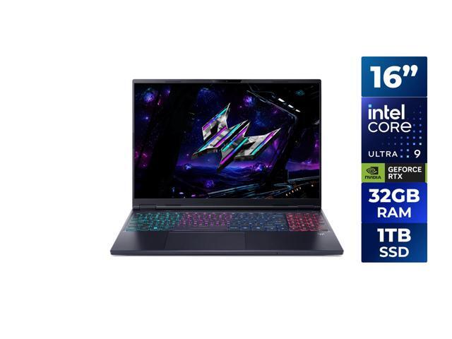 Acer - Predator Helios Neo 16S AI Gaming Laptop - 16" OLED 240Hz - Intel Core Ultra 9 - NVIDIA GeForce RTX 5070Ti  32GB  1TB - Obsidian Black
