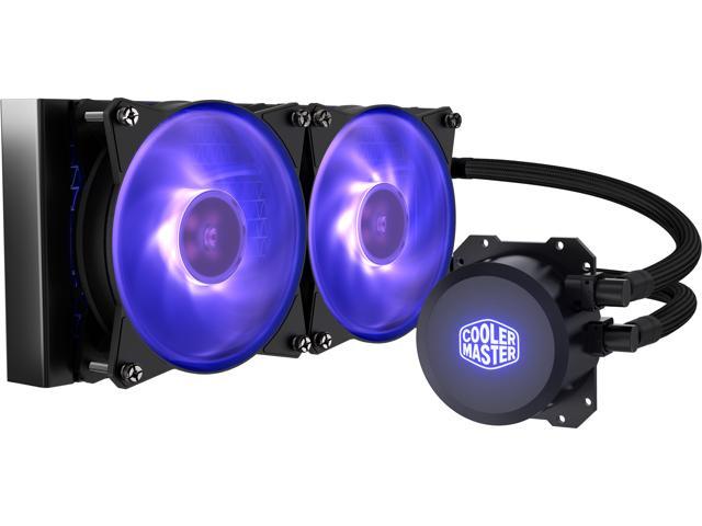 Cooler Master MasterLiquid ML240L RGB Close-Loop CPU Liquid Cooler, 240mm Radiator, Dual Chamber RGB Pump, Dual MF120R RGB Fans, RGB Lighting for AMD Ryzen/Intel LGA1200/1151