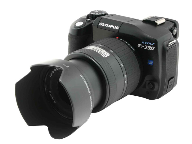 OLYMPUS EVOLT E-330 Black Digital SLR Camera w/ ZUIKO DIGITAL 14-45mm f ...