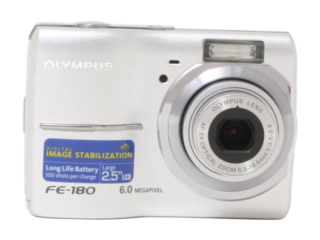 OLYMPUS FE-180 Silver 6.0 MP Digital Camera - Newegg.com