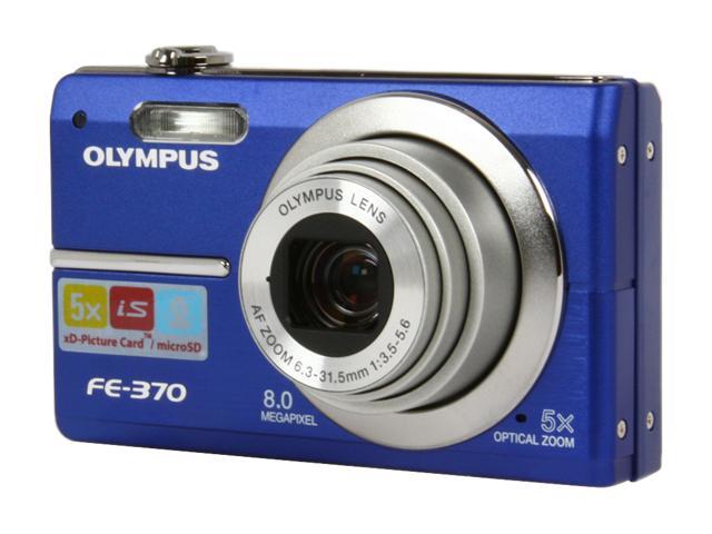 OLYMPUS FE370 Blue 8.0 MP 5X Optical Zoom All-Metal Body Digital Camera