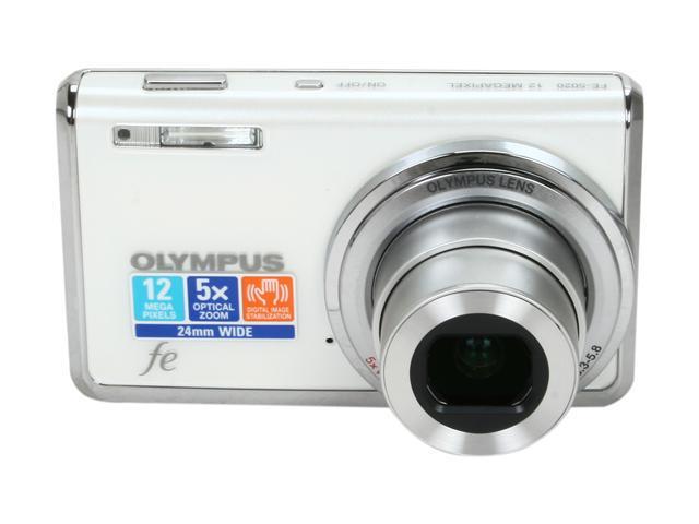 OLYMPUS FE-5020 White 12 MP 24mm Wide Angle Digital Camera - Newegg.com