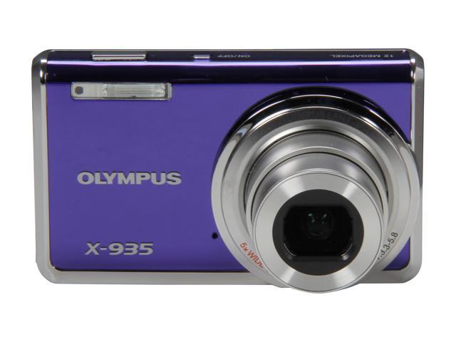 Refurbished: OLYMPUS X-935 Blue 12 MP 24mm Wide Angle Digital Camera ...