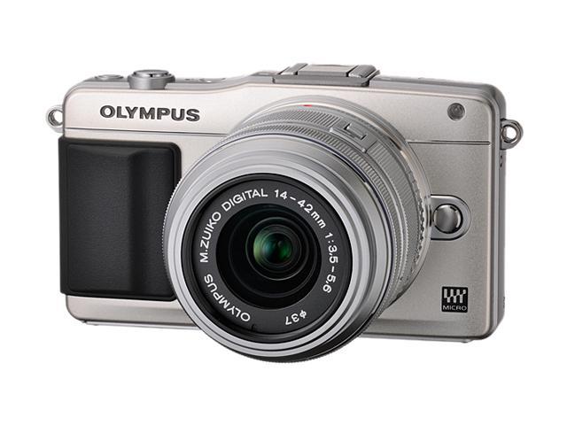 OLYMPUS E-PM2 Silver Micro Four Thirds Interchangeable Lens System Camera with 14-42mm II R M. Zuiko Lens