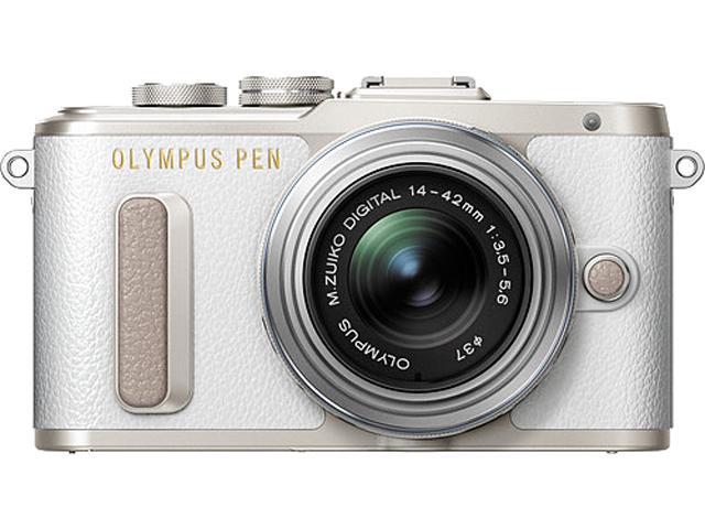 OLYMPUS V205081WU000 White PEN E-PL8 White Body with 14-42 IIR Silver Lens