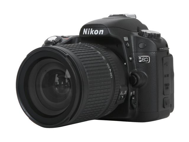 Nikon D80 Black Digital SLR Camera w/ AF-S DX Zoom-NIKKOR 18-135mm f/3. ...