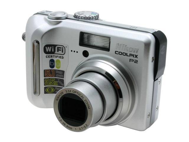 Nikon Coolpix P2 5.1MP Digital Camera with 3.5x Optical Zoom Wi-Fi Capable