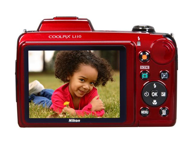 Scenario verrader Versterken Nikon COOLPIX L110 Red 12.1 MP 28mm Wide Angle Digital Camera - Newegg.com
