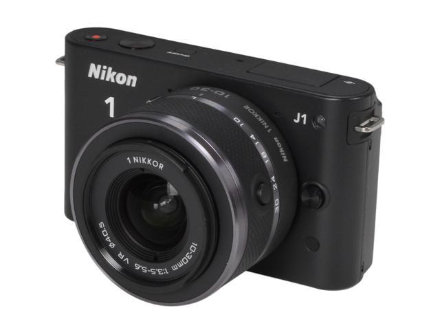 Nikon 1 J1 Black 10.1MP HD Digital Camera System with 10-30mm VR 1 NIKKOR Lens