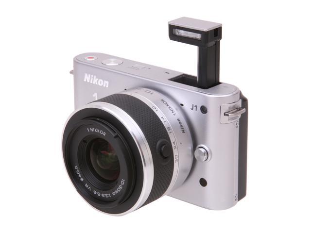 Nikon 1 J1 Silver 10.1MP HD Digital Camera System with 10-30mm VR 1 NIKKOR Lens