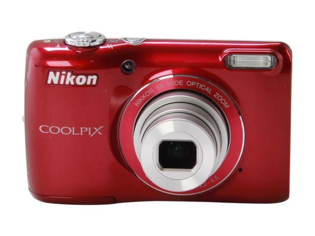 Refurbished: Nikon COOLPIX L26 Red 16.1 MP 26mm Wide Angle Digital ...