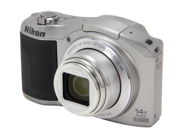 Nikon Coolpix L610 Silver 16.0 Mp 14x Optical Zoom 25mm Wide Angle 