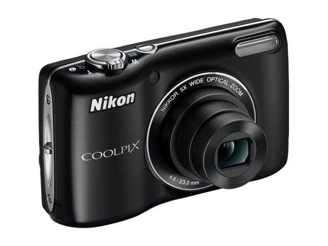 Refurbished: Nikon COOLPIX L26 Black 16.1 MP 26mm Wide Angle Digital ...