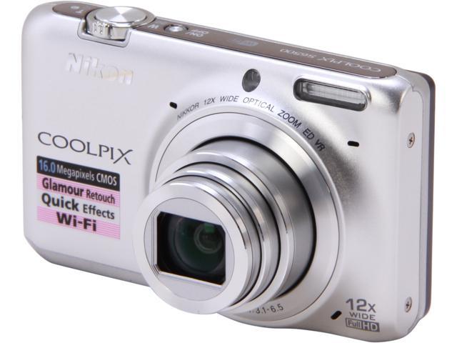 Nikon COOLPIX S6500 Silver 16 MP Digital Camera HDTV Output 