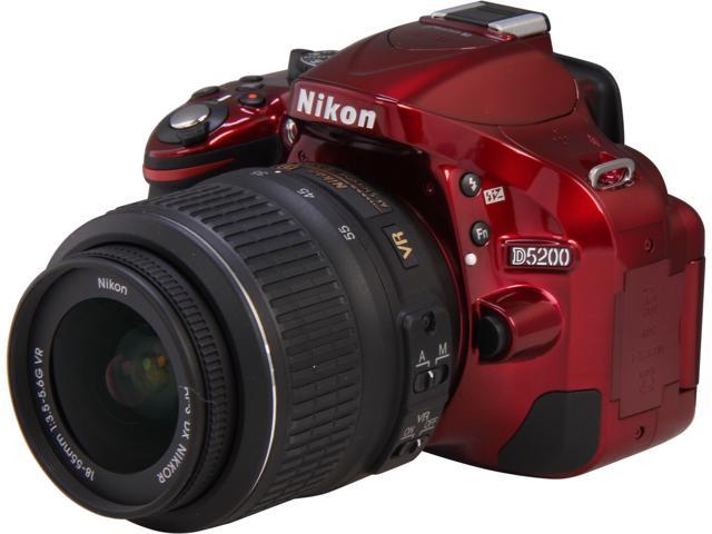 Nikon D5200 1507 Red Digital Slr Camera With 18 55mm Vr Lens Kit 5666