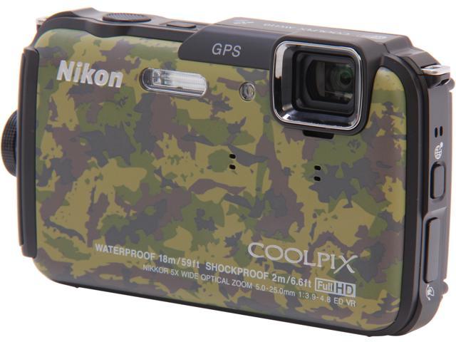 Nikon COOLPIX AW110 Camouflage 16 MP Waterproof Shockproof Digital Camera -  Newegg.com